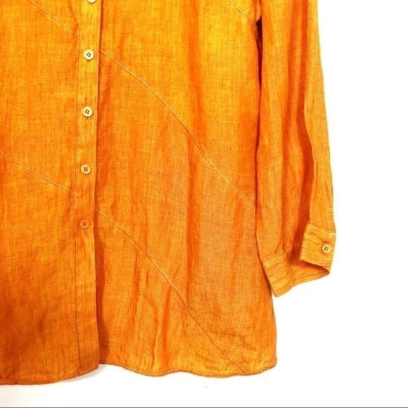 LAFAYETTE 148 NY | Orange Linen Long Sleeve - Picture 3 of 6